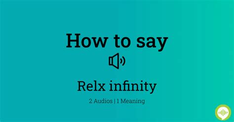 How to Pronounce RELX Infinity .